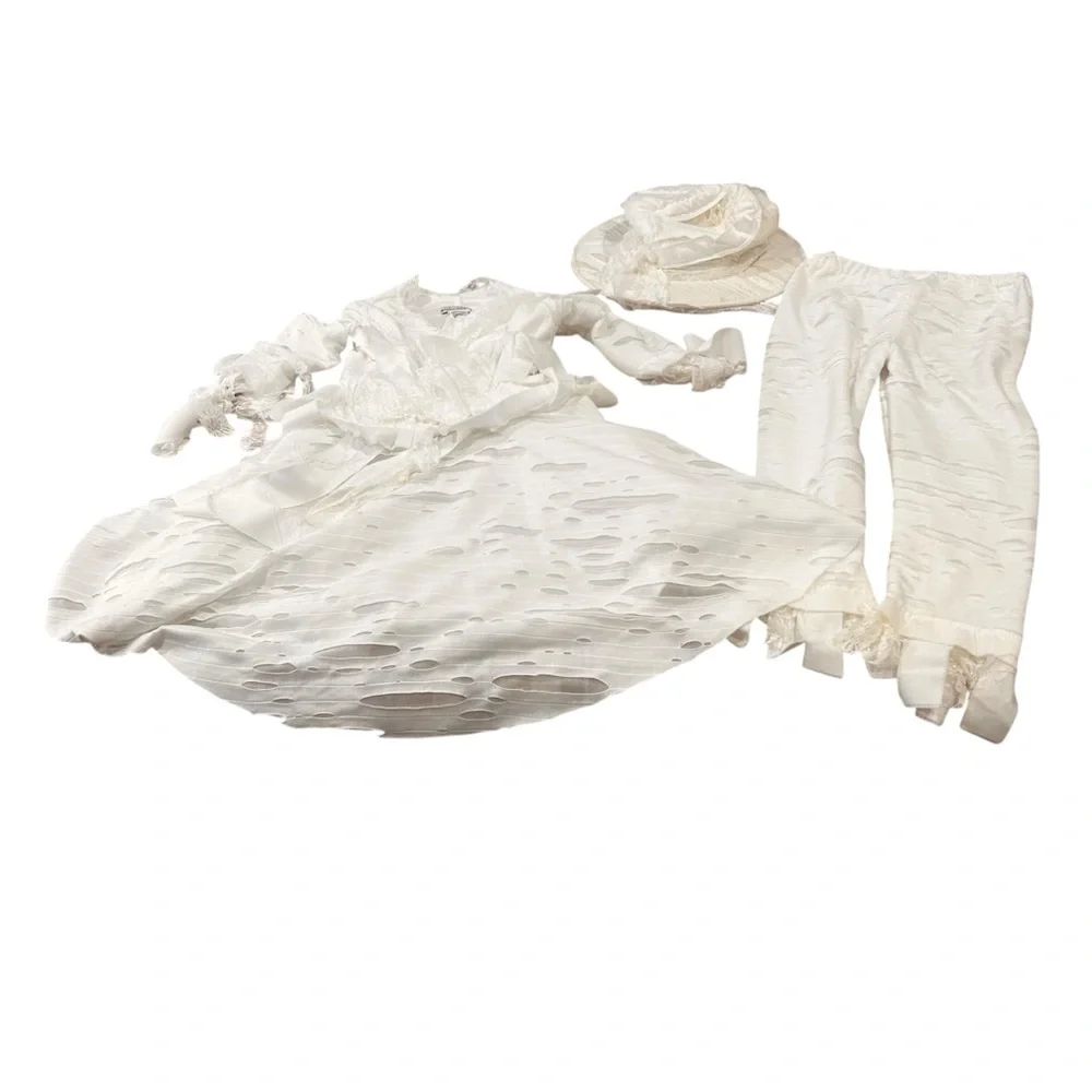 Chasing Fireflies Wishcraft LaceMummy Costume girls size 10 white Halloween 3pc